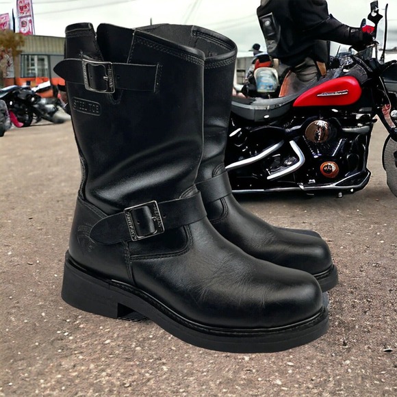 Herman Survivors Boots Motorcycle Trooper Engineer Buckle Steel Toe Mens Size 8 main image 8